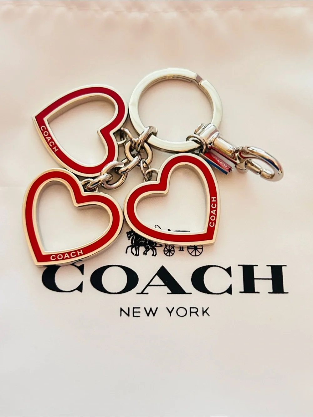 EXTREMELY RARE Coach Y2K Red Heart Keychain/ Bag Charm